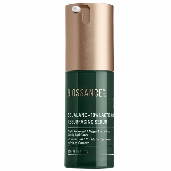New Biossance Squalane + Lactic Acid Resurfacing Night Serum Full Size 1.01 Oz